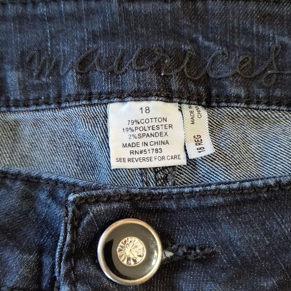 Maurices Dark Blue Skinny Jeans with Embellished Pockets Size 18 - Picture 6 of 7